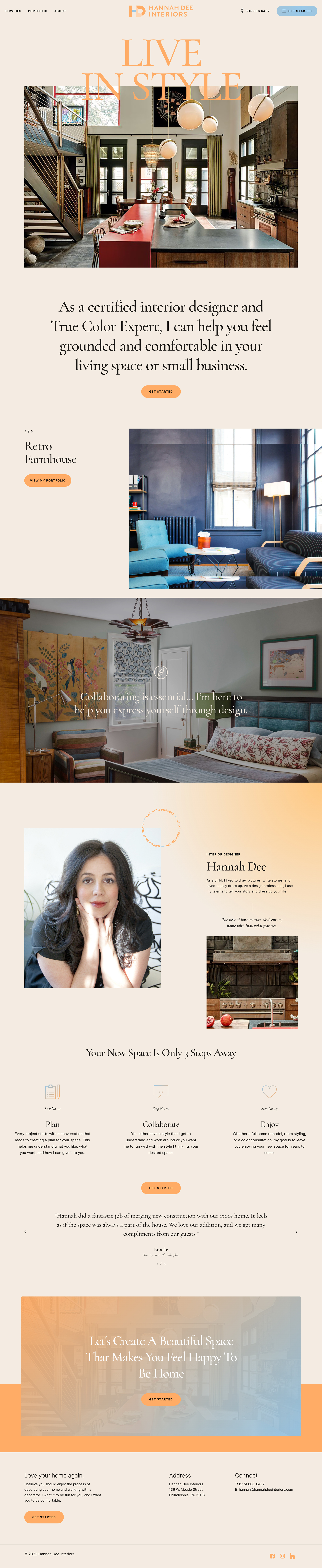 Hannah Dee Interiors Web Design