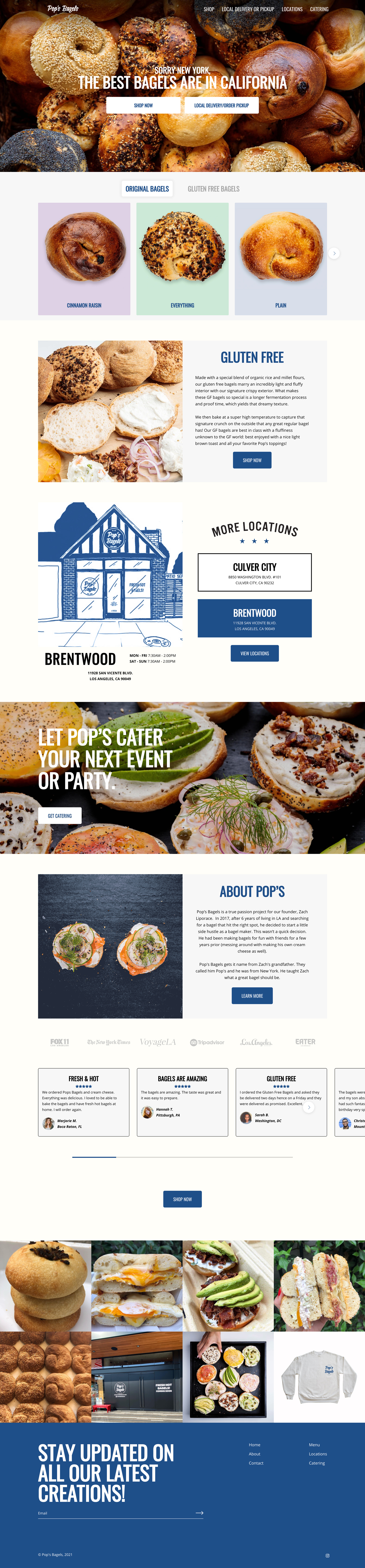Pop's Bagels - Home Page